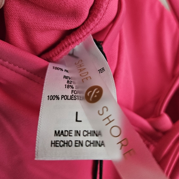 NWT Shade & Shore x Target Swimsuit Plunged Neckline‎ Tie Back Pink size Large - Picture 6 of 7